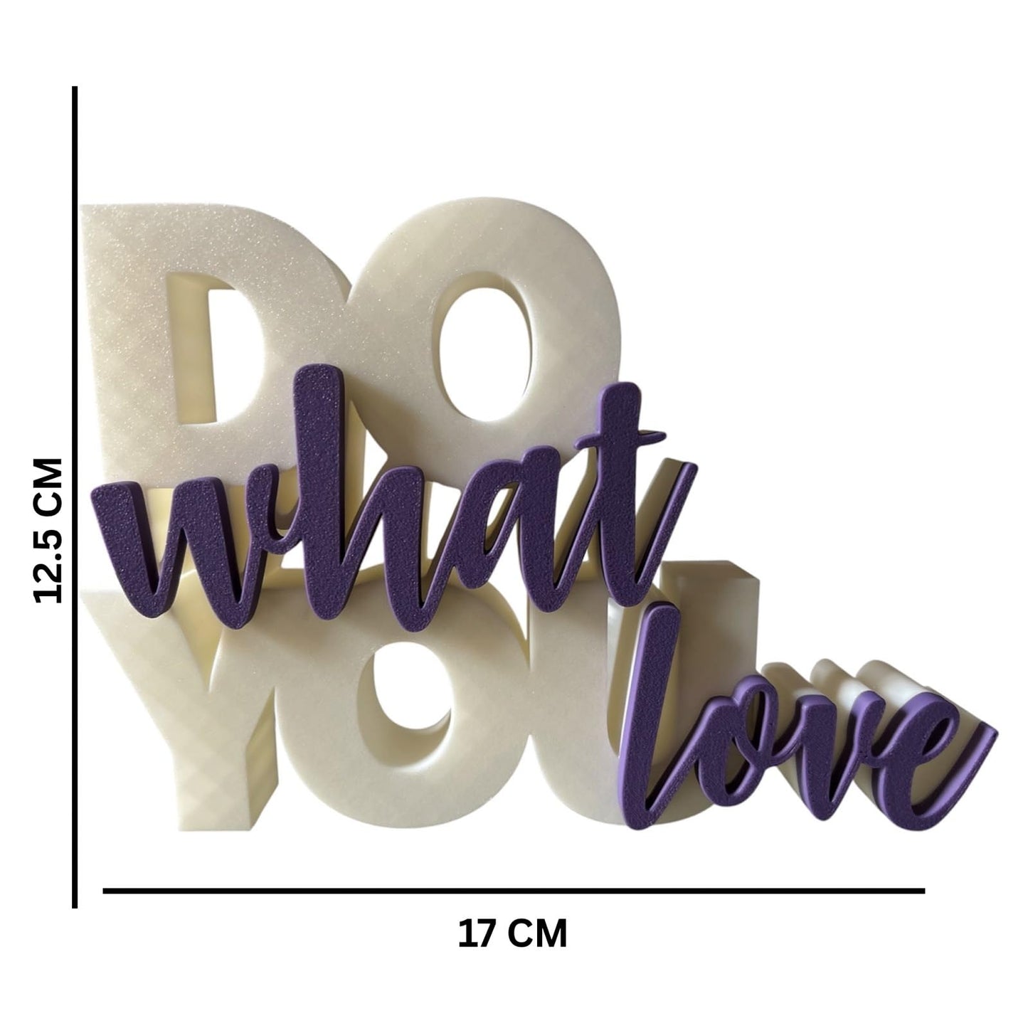 Kozykit Trends Do What You Love Desk Sign, 3D Printed Table Decor, White and Black, Inspirational Quote, Office and Home Decoration, (White & Red)