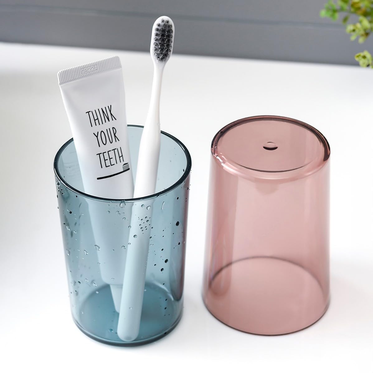 Kozykit Trends Tooth Brush Holder Wall Mounted for Bathroom with 2 Mouthwash Cups Bathroom Toothbrush Organizer | Multi-Compartment, Dustproof & Bathroom Storage (Toothbrush Holder)