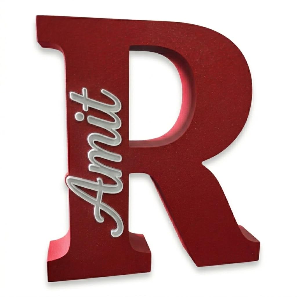 Personalised Name Letter Standing Sign Custom Table Decor | 3D Printed Alphabet Sign 16x14x2cm | Modern Home Room Decoration | Nursery Bedroom Office Wedding Gift Showpiece (Purple_Gourav)